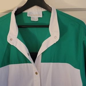 D.K. Gold Green and White Shirt